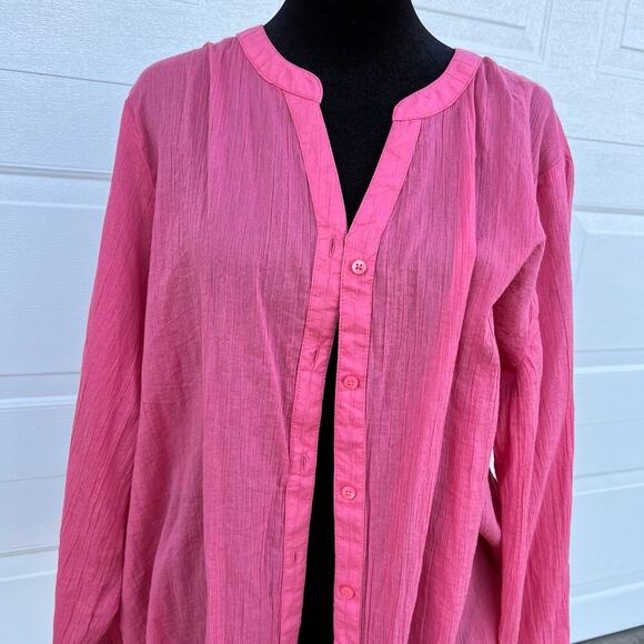 Liz Claiborne Button down, long sleeve top women's size XL - Picture 1 of 9